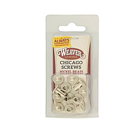 Weaver Leather Nickel over Brass Floral Chicago Screw Handy Pack - 6 Pk