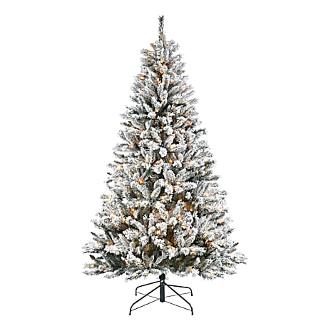 7.5 ft Colorado Spruce Frosted Artificial Christmas Tree w/ Clear Lights