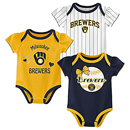 Infant Milwaukee Brewers Team Graphic Bodysuit 3-pc