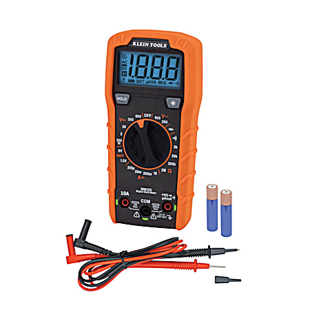 600V Orange/Black Manual-Ranging Digital Multimeter