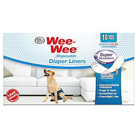 Wee-Wee Super Absorbent Disposable Diaper Liners - 10 Pk