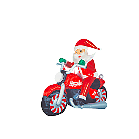 Large Airblown Mixed Media Luxe Santa Motorcycle Scene Inflatable