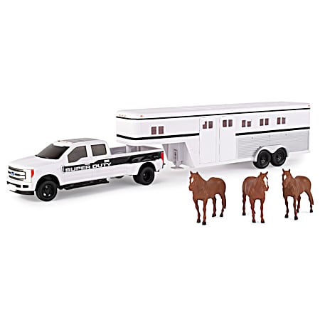 1:32 Ford F-350 Pickup w/ Horse Trailer & Horses
