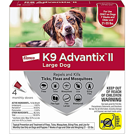 Large Dogs 21-55 lbs Flea & Tick Control - 4 Pk