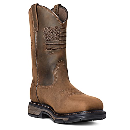 Men's Distressed Brown WorkHog XT Patriot Carbon Toe Work Boots