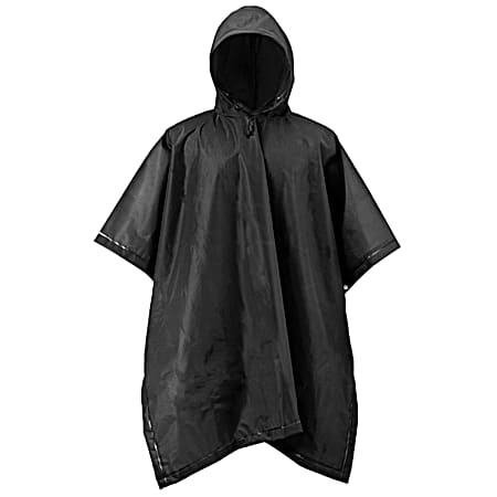 Adult Black/Grey XT Hooded Rain Poncho