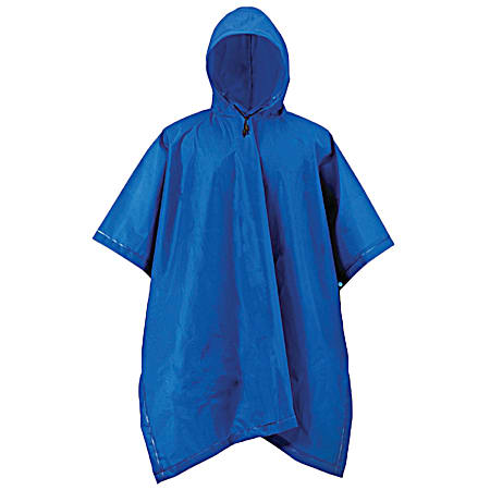 Adult Navy Blue XT Hooded Rain Poncho