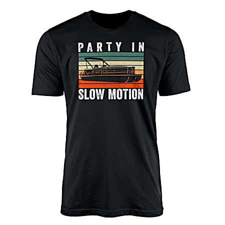 Men's Black Party Boat Short Sleeve Shirt