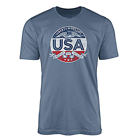 Men's Indigo United Eagle America Short Sleeve Shirt