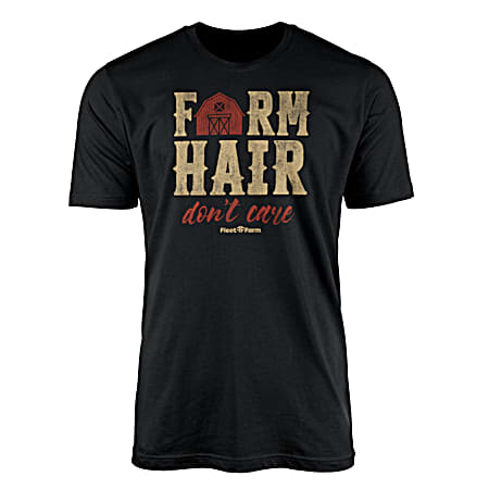 Men's Black Farm Hair Short Sleeve Shirt