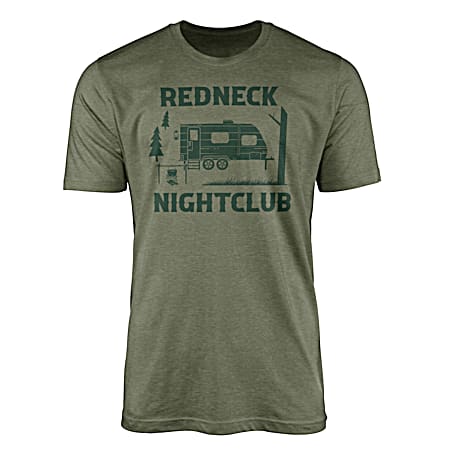 Men's Military Green Night Club Short Sleeve Shirt