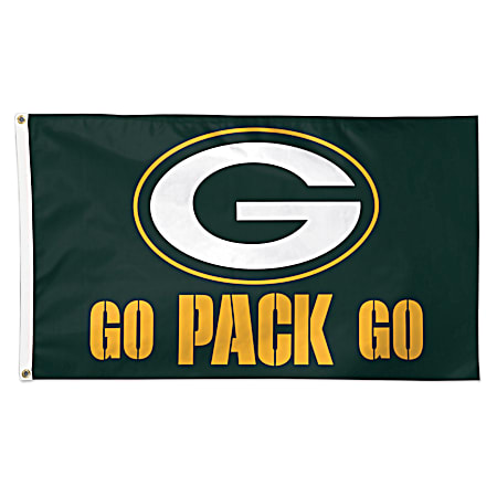 3 Ft x 5 Ft  Green Bay Packers Go Pack Go Flag