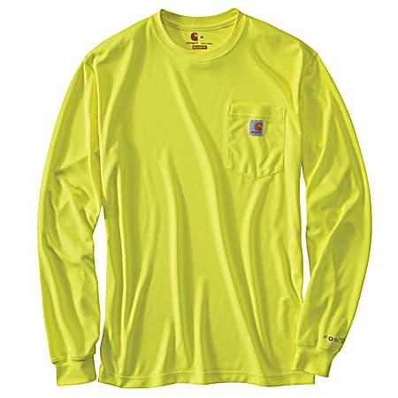 Men's Force Brite Lime High Visibility Long Sleeve Shirt