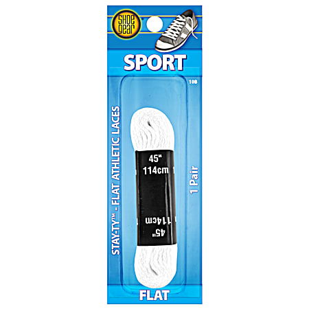 Shoe Gear Flat Stay-Ty Athletic Laces - White