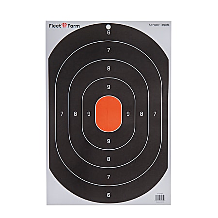 12 x 18 oval Silhouette Paper Target - 12 Pk