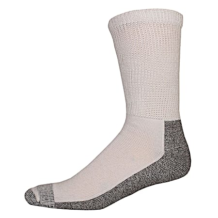 Men's Steel Toe Non-Binding White Crew Socks - 2 Pk.