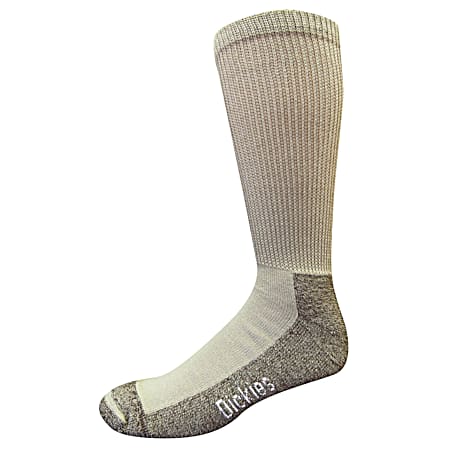 Men's Steel Toe Non-Binding  Khaki Crew Socks - 2 Pk.