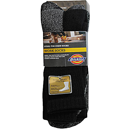 Men's Steel Toe Protector Black Crew Socks
