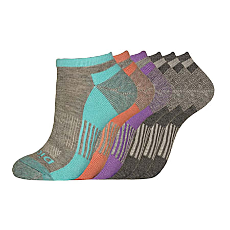 Ladies' Dri-Tech Light Grey No Show Socks - Assorted, 6 Pk