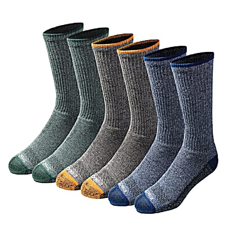 Men's Dri-Tech Marl Tipped Crew Socks - Assorted, 6 Pk