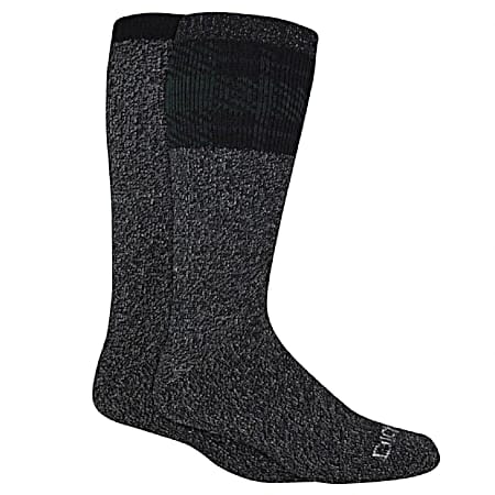 Men's Black Charcoal Brushed Thermal Crew Socks - Assorted, 2 Pk