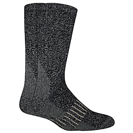 Men's Black Wool Blend Thermal Crew Socks - 2 Pk