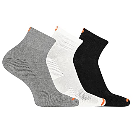 Men's Performance Cushioned Ankle Quarter Socks - Assorted 3 Pk