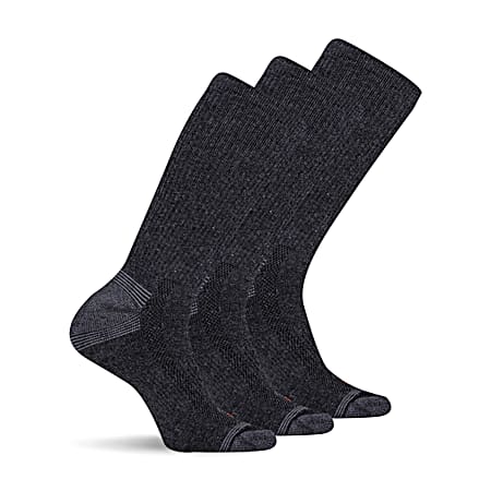 Merrell Adult Black Repreve Cushioned Hiker Crew Socks - 3 Pk