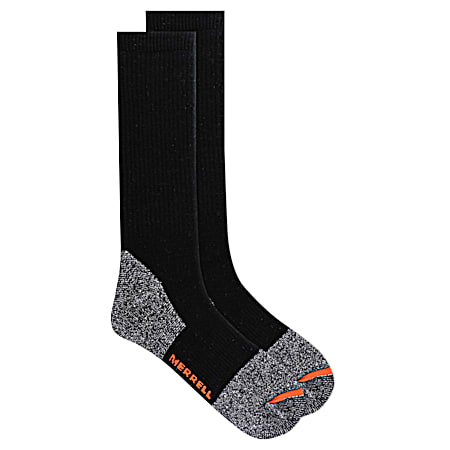 Men's Grey Cotton Safety Toe Crew Socks - 2 Pk