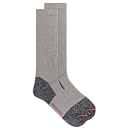 Men's Grey Cotton Safety Toe Crew Socks - 2 Pk