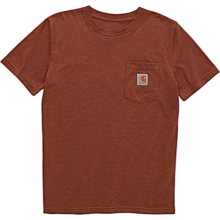 Little Kids' Carhartt Brown Short Sleeve Pocket Shirt