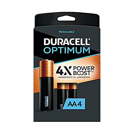 Optimum AA Alkaline Batteries - 4 Pk