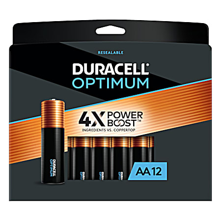 Optimum AA Alkaline Batteries - 12 Pk