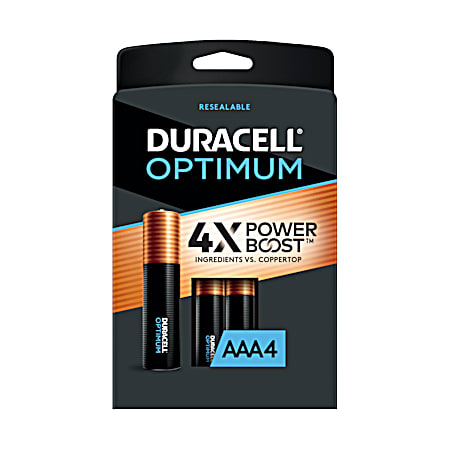 Optimum AAA Alkaline Batteries - 4 Pk