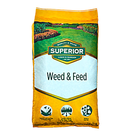 32 lbs 10,000 sq ft  Weed & Feed