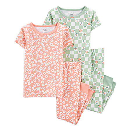 Toddlers Floral Pajama Set - 4 pc