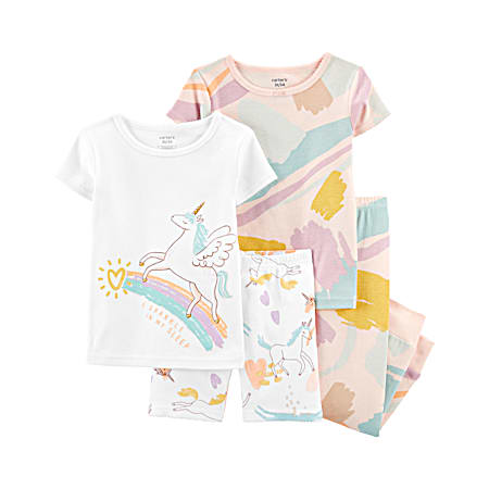 Toddlers Unicorn Pajama Set - 4 pc