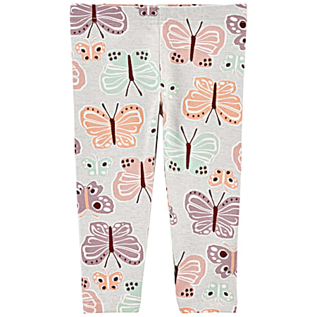 Toddlers Mint Butterfly Print Leggings