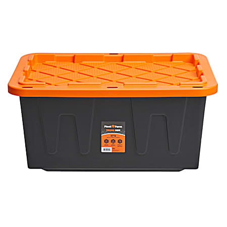 27 gal Black/Orange Tough Box Storage Tote