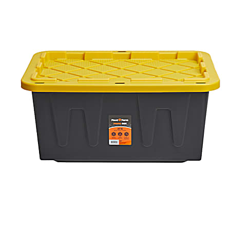27 gal Black/Yellow Tough Box Storage Tote