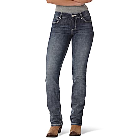 Women's MS Wash Essential Mid Rise Straight Leg Jeans