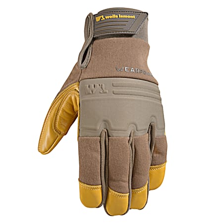 Men's WearPower Leather Hybrid Duck Canvas Work Gloves