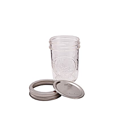 Half Pint Clear Regular Mouth Canning Jars - 12 Pk