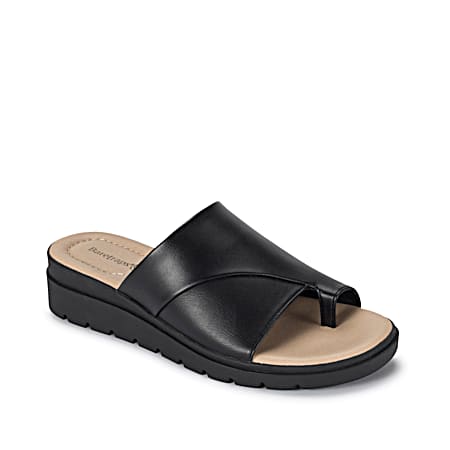 Women's Black Ravin Toe Slide Sandals