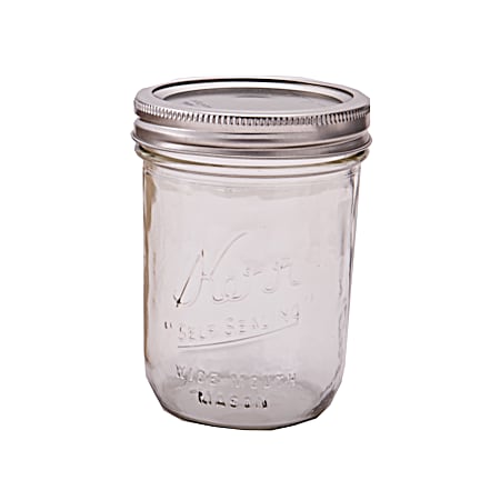 Pint Clear Wide Mouth Glass Canning Jars - 12 Pk