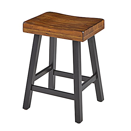 Majestic Brown/Black Oak 24 in Extra Thick Saddle Barstool