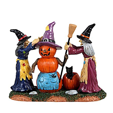 Pumpkin Witch Porcelain Decor