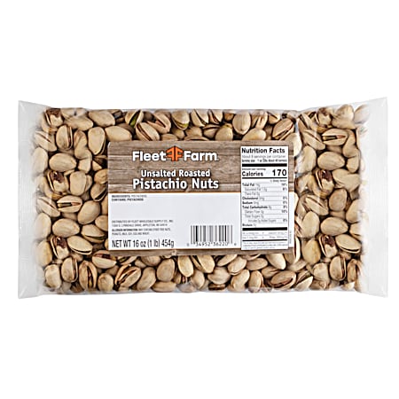 16 oz Unsalted Roasted Pistachio Nuts