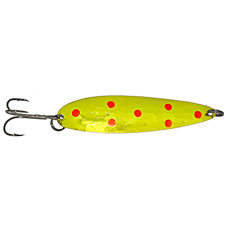 Kingfisher Trolling Spoon -Neon Chartreuse/Red Dot
