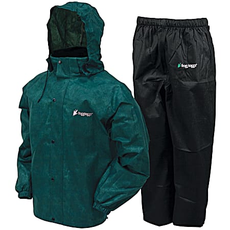 Men's Dark Green & Black All Sport Rain Suit
